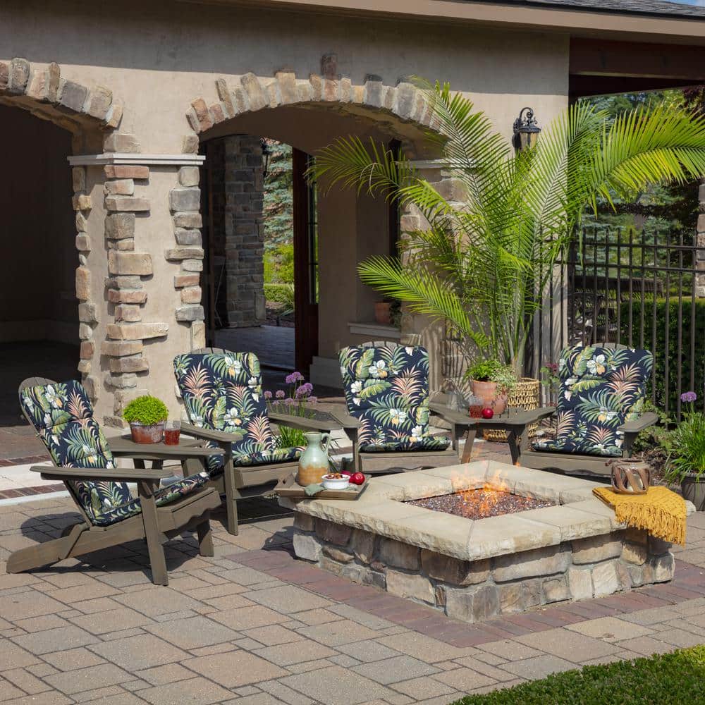Simone Blue Tropical Outdoor Adirondack Chair Cushion
