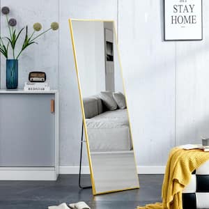 20 in. W x 63 in. H Golden Metal Frame Full-Length Floor Standing Mirror, Wall Mounted Mirror
