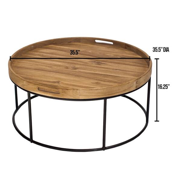 Padma S Plantation Berkeley 35 5 In Natural With Iron Standard Round Teak Rattan Coffee Table Ber05 The Home Depot - Plantation Coffee Table