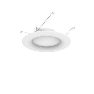 5/6 in. Canless CEC T20 New Construction or Remodel White Dimmable Integrated LED Recessed Light Trim Daylight (4-Pack)