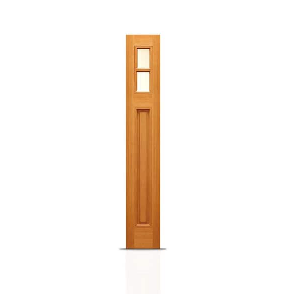 CALHOME 12 in. x 80 in. Reversible Clear Glass Modern Exterior Unfinished Mahogany Solid Wood Front Door Slab