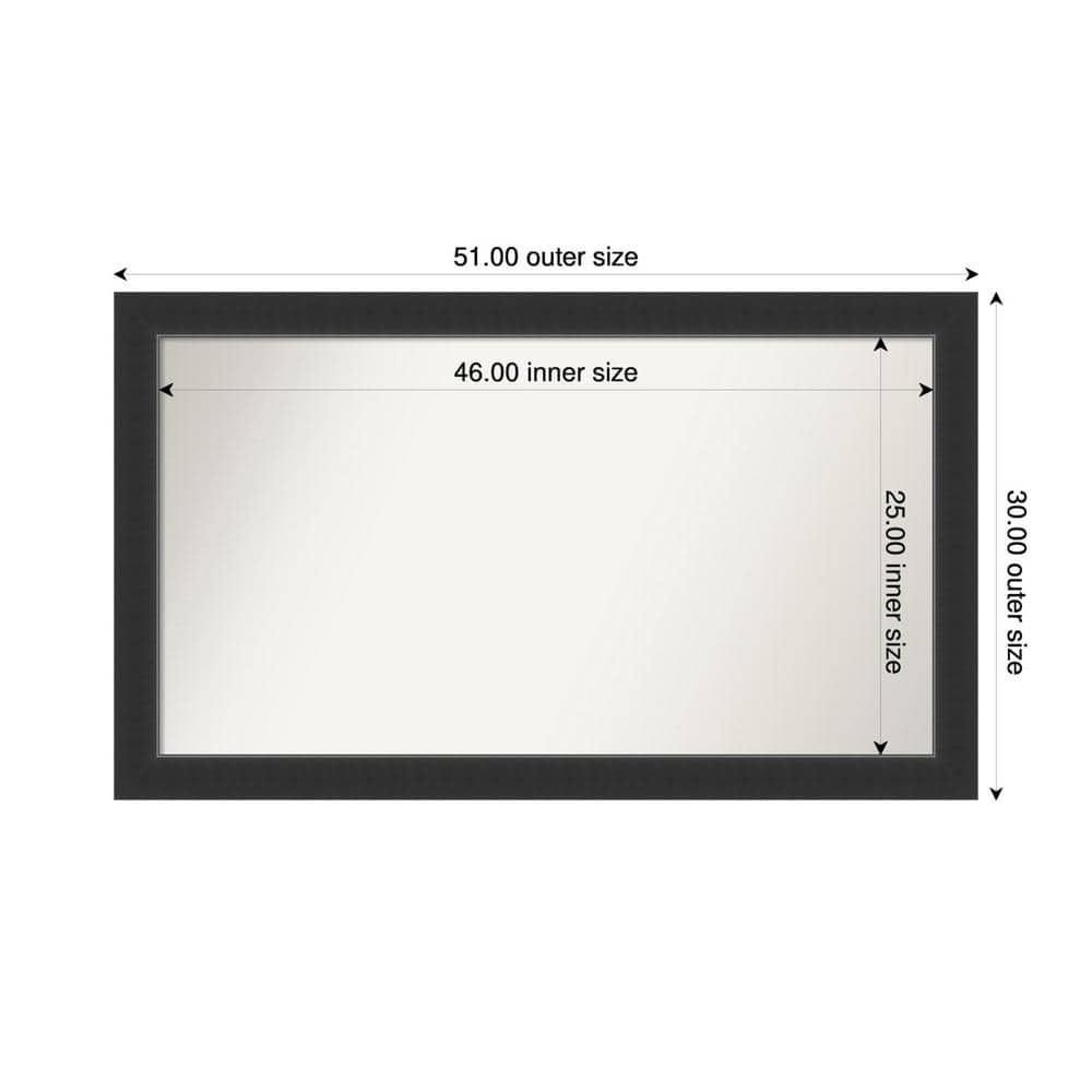 Corvino Black 51 in. x 30 in. Custom Non-Beveled Wood Framed Bathroom Vanity Wall Mirror price history on PriceWatchPro