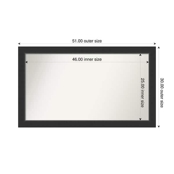 Amanti Art Corvino Black 51 in. x 30 in. Custom Non-Beveled Wood Framed Bathroom Vanity Wall Mirror