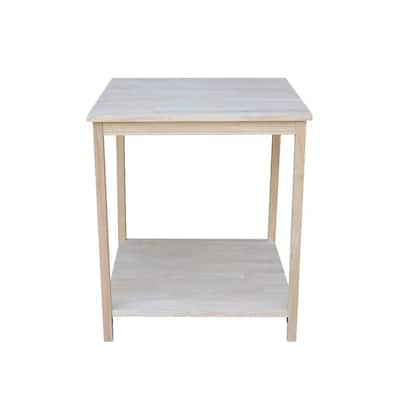 26 in. Unfinished Solid Wood Wide Printer Table
