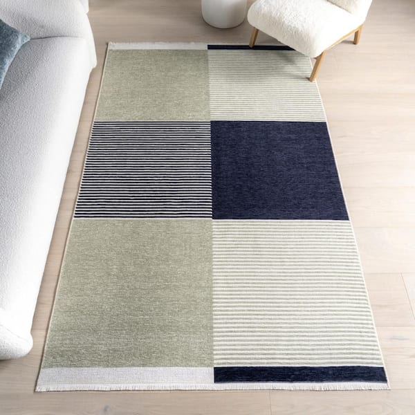 Skye Color Block Reversible Washable Multicolor 7.10 ft. x 10 ft. Indoor Area Rug