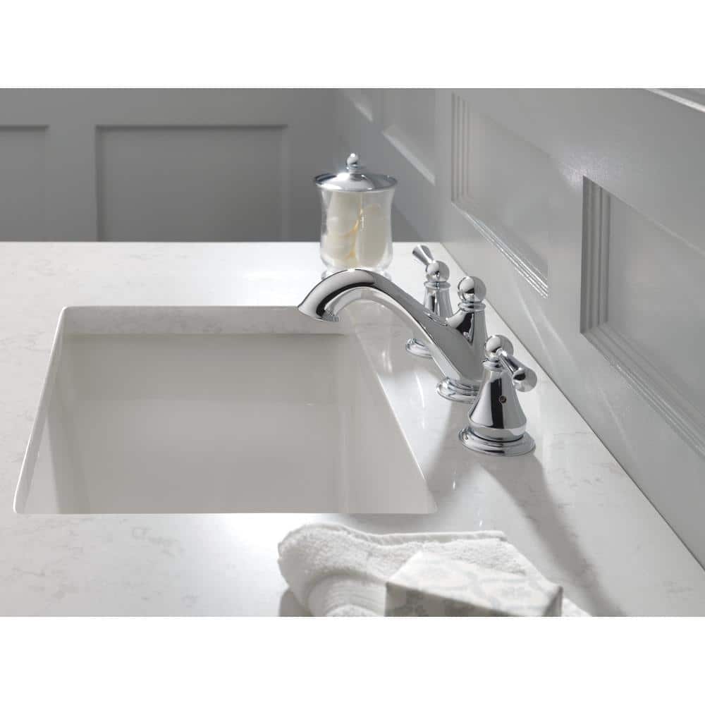 Sleek Modern 16" Widespread Chrome Bathroom Faucet with Drain Assembly