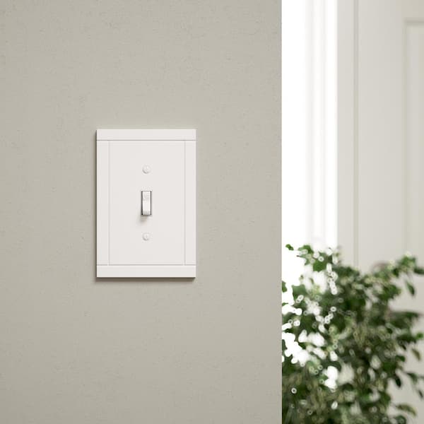 Belfast 1-Gang Light Switch/Toggle Wall Plate, Pure White