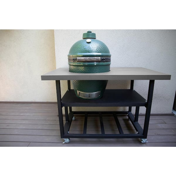 35 in. H x 58 in. W x in. D Charcoal Gray Aluminum Grill Cart Table for Green size XLarge PCEKDBGEXLSLV - The Home Depot