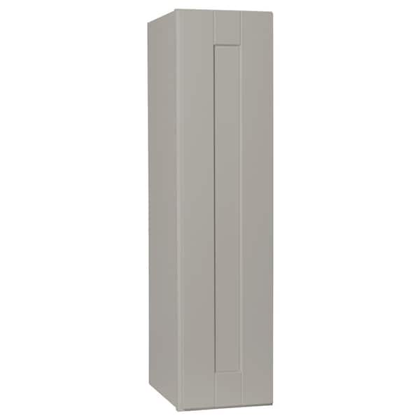 Hampton Bay Shaker 9 in. W x 12 in. D x 36 in. H Assembled Wall Kitchen Cabinet in Dove Gray