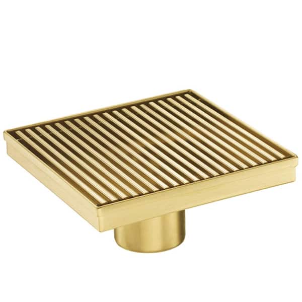 ELEGANTE DRAIN COLLECTION Tile Insert Cover 6-in x 6-in Gold Stainless  Steel Shower Drain in the Shower Drains department at