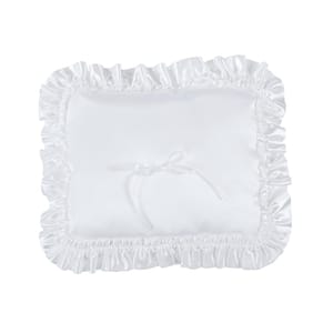 9 in., White Atlantic Rectangle Pillow Satin Ruffle