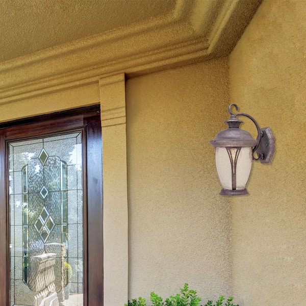 Westchester 12.75 in. Rustic Silver 1-Light Outdoor Line Voltage Wall Sconce with No Bulb Included