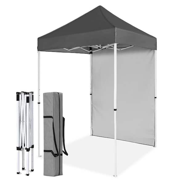 COOS BAY 5 ft. x 5 ft. Gray Pop Up Canopy Tent with Carry
