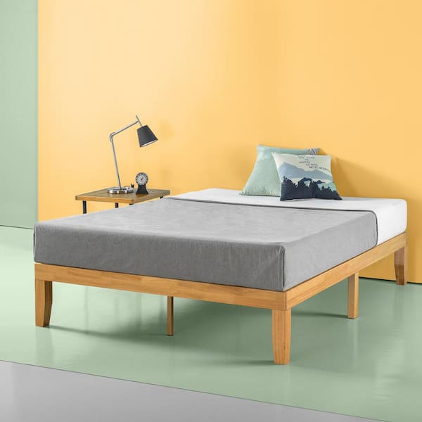 Zinus Brown Natural Wood Frame Queen Platform Bed