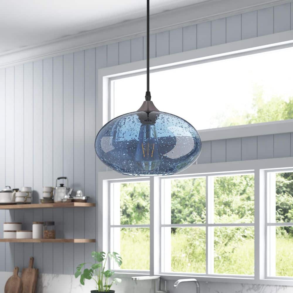 aiwen 1-Light Modern Nickel Shaded Pendant Light Fixture Vintage