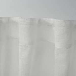Belgian Snowflake Solid Sheer Hidden Tab / Rod Pocket Curtain, 50 in. W x 108 in. L (Set of 2)