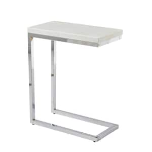 Echo 24 in. White Chairside End Table