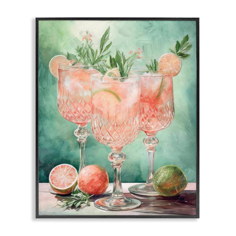 Pastel Grapefruit Cocktails by Daphne Polselli Black Framed Food Giclee Art Print 14 in. x 11 in. price history on PriceWatchPro