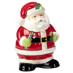 Holiday Magic Santa 7 in. Earthenware 3-D Cookie Jar
