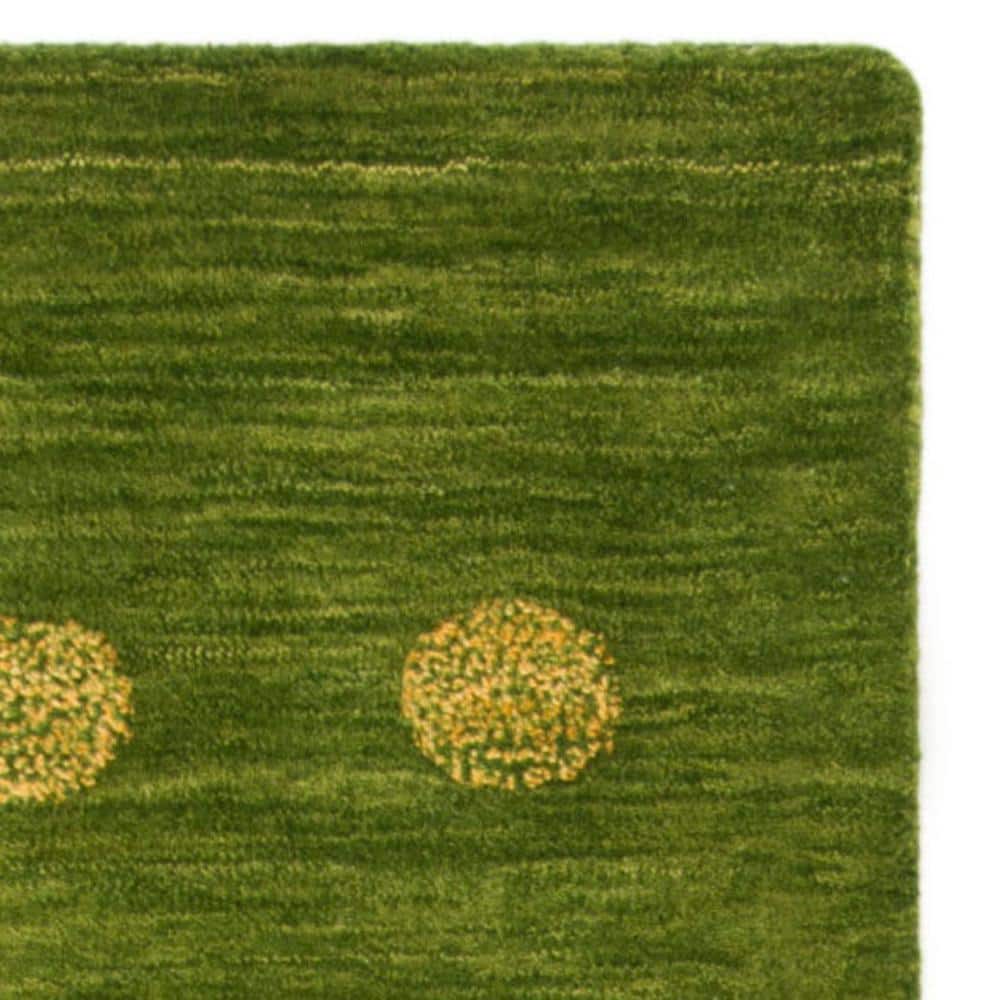 Eco-Chic Artisan Green Wool 2'3" x 8' Runner Rug