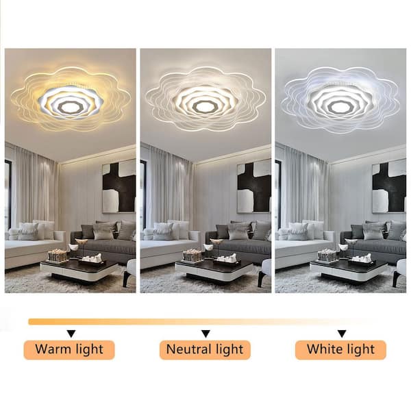 Frost Glass Floral Shaped Ceiling Lighting Korean Garden Living Room  Chandelier Light Fixture with Droplet Decor - Clearhalo