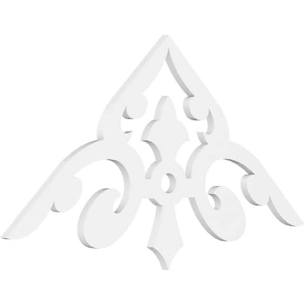 Ekena Millwork 1 in. x 48 in. x 22 in. (11/12) Pitch Whitman Gable Pediment Architectural Grade PVC Moulding