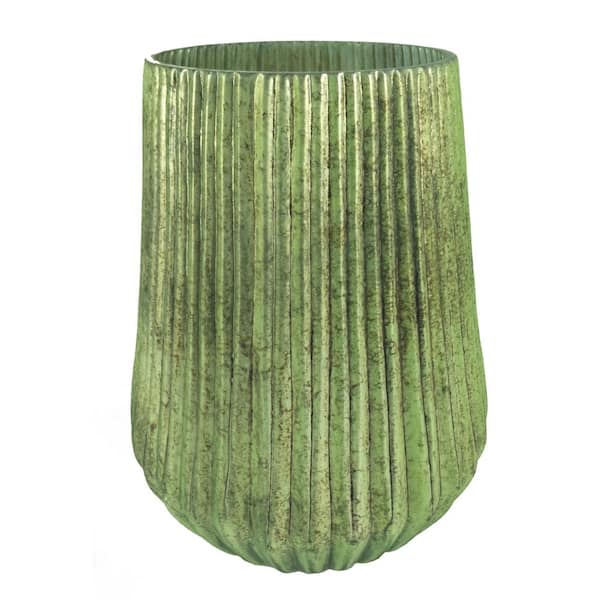 A & B Home 9 in. x 12 in. Papaya Green Wide Vase