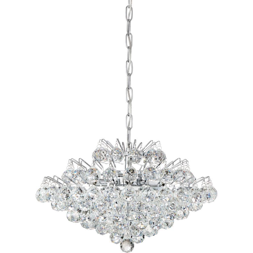 Bordeaux 19.5" Crystal and Chrome 7-Light Pendant