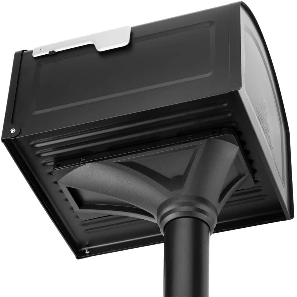 Centennial Extra Large Black Steel Mailbox with Decorative Post