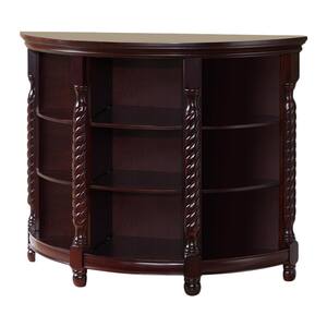 38 in. Cherry Standard Rectangle Wood Console Table with Storage