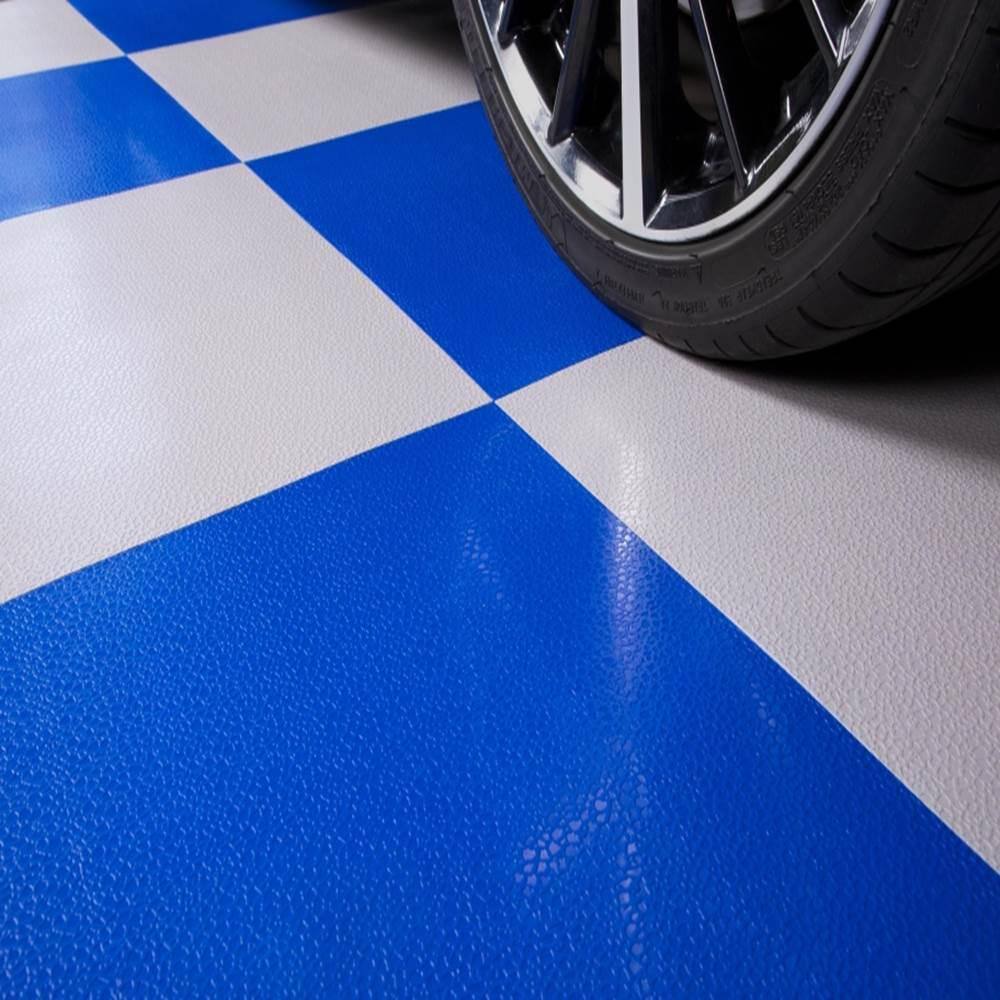 Smooth Light Gray Interlocking Garage Floor Tiles, 21 x 21 Inches