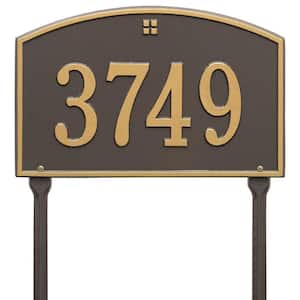 Cape Charles Standard Rectangular Bronze/Gold Lawn 1-Line Address Plaque