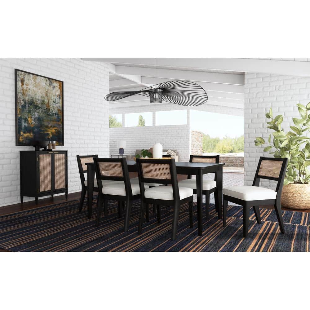 Brentwood Black Rectangular Mid-Century Wood Dining Table