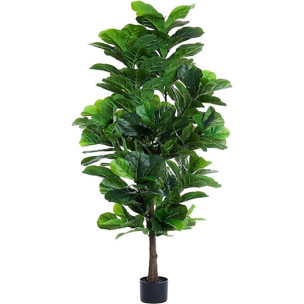 Cubilan 6 ft. Green Artificial Fiddle Leaf Tree in Plastic Pot