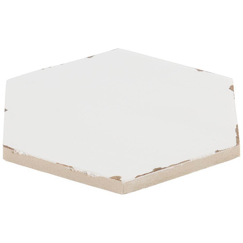 White Matte Porcelain Hexagon Tile for Indoor/Outdoor Use