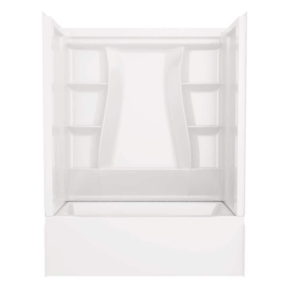 Delta Classic 500 60 in. x 32 in. Alcove Left Drain Bathtub and Wall Surrounds in High Gloss White -  BVS2-C521-WH