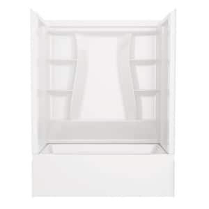 Classic 500 60 in. x 32 in. Alcove Left Drain Bathtub and Wall Surrounds in High Gloss White