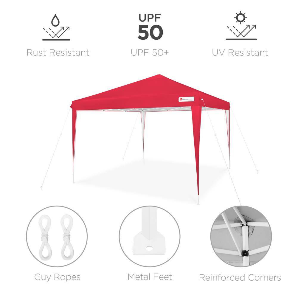 Red 10x10ft Portable Pop-Up Canopy Tent with Carrying Bag