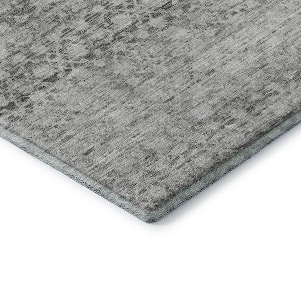 Mayfield Premium Machine Washable Abstract AMF1747 Gray 2 ft. 3 in. x 7 ft. 6 in. Runner Rug