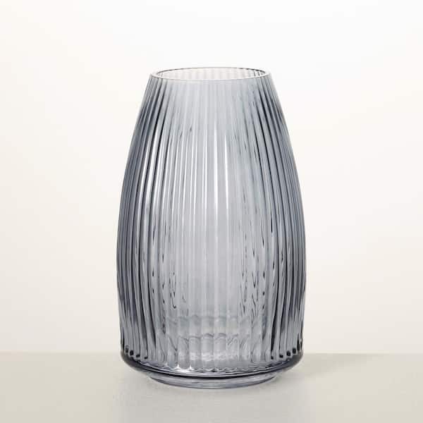  FANTESTICRYAN Modern Glass Vase Irised Crystal Clear Glass Vase  for Home Office Decor (Crystal Grey) : Home & Kitchen