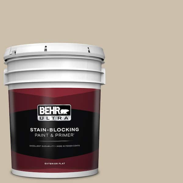 BEHR ULTRA 5 gal. Home Decorators Collection #HDC-AC-10 Bungalow Beige Flat Exterior Paint & Primer