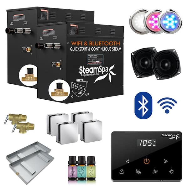 Black Series 24000-Watt Steam Generator with Fully Wireless Remote, Bluetooth, WiFi and Auto Drain in Polished Chrome
