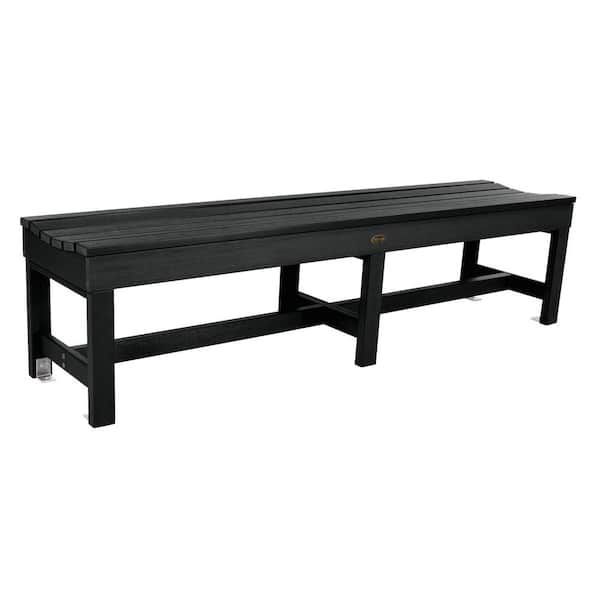 Weldon 71 in. 3-Person Black Plastic Outdoor Bench