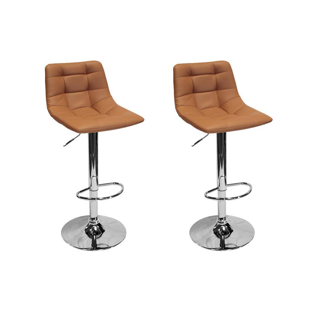 tan faux leather bar stools