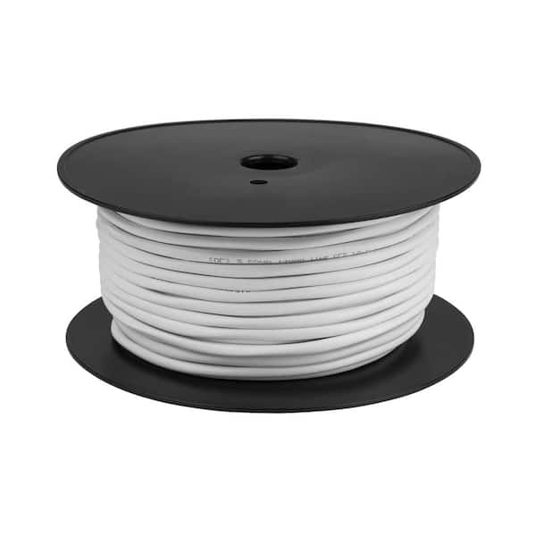 Vrbgify Speaker Wire - 100 ft. 14/2 White Stranded Oxygen Free Copper In-Wall CL3 Rated PVC Jacket Speaker Wire