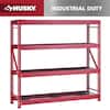 Husky 4-Shelf Metal Industrial Duty Freestanding Garage Storage Shelving Unit in Red (77 in. W x 72 in. H x 24 in. D) N2W772472W4R
