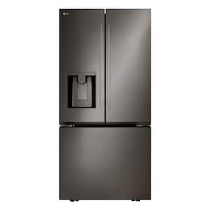 33 in. 25.1 Cu. Ft. Standard Depth French Door Refrigerator in Print Proof Black Stainless Steel with Filtered Ice Water