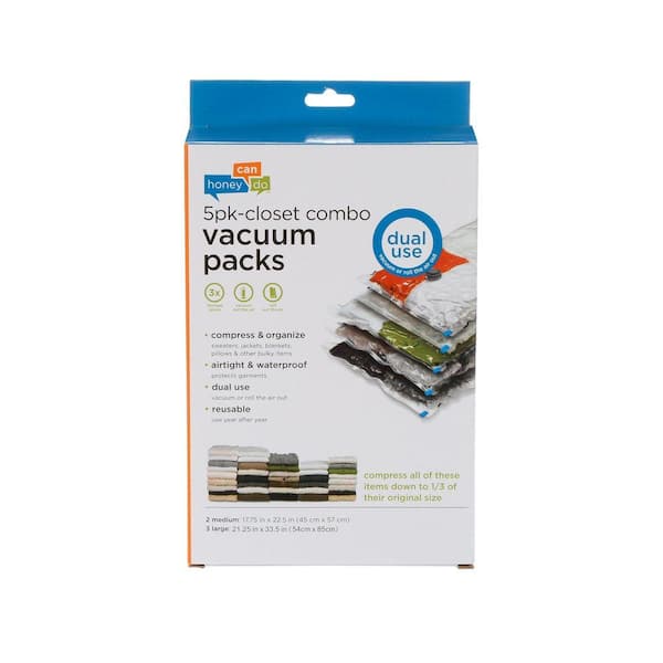 Reusable Vacuum Storage Bags, 3 Pack