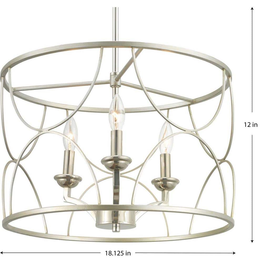 Landree 18" Silver Ridge Geometric Cage Chandelier