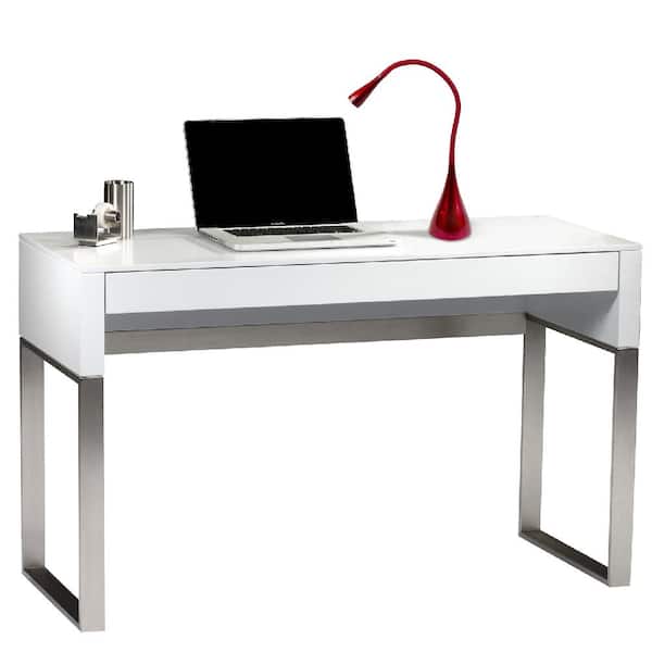 26 in. Gooseneck Red LED Desk Lamp with USB Charging Port, Dimmable